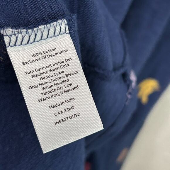 Talbots Shift Dress Medium Fruit Print Embroidered Cotton Knit Pullover - Picture 8 of 8